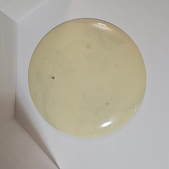 Vintage Lenox Holiday Nouveau Glass Decoupage Round Platter...